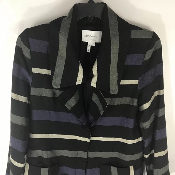 BCBGeneration Striped Button Blazer Jacket M - Picture 3 of 8